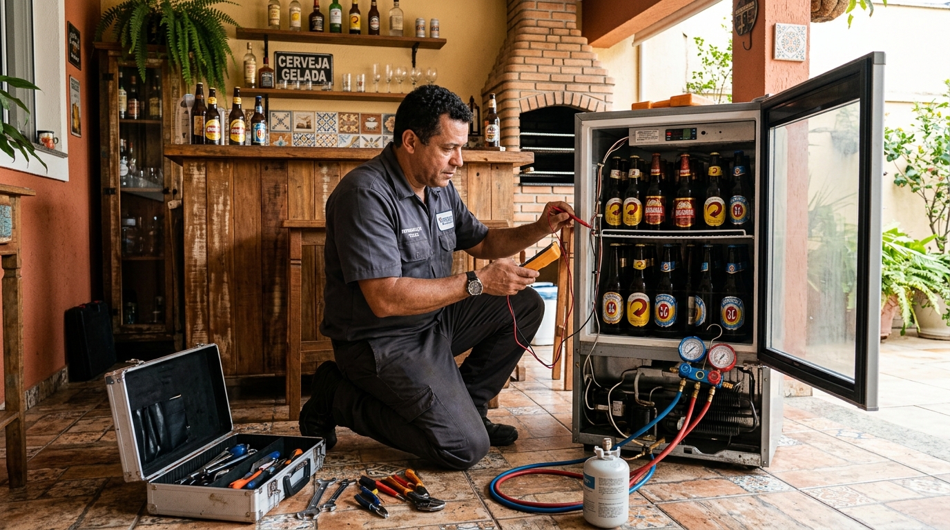 Recarga de gás refrigerante em cervejeira em atendimento em Itajaí‑SC